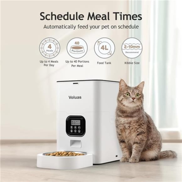 Automatic Cat Feeders-Timed Pet Feeder for Cats and Dogs with Dry Food Dispenser - Picture 2 of 6
